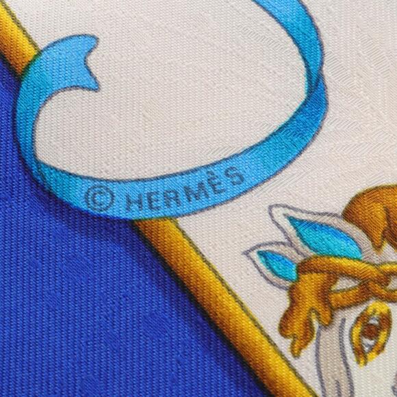 HERMES Authentic White Silk Scarf - Picture 2 of 5